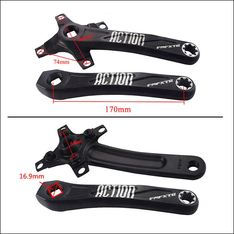 FMFXTR 104/64 BCD Bicycle Crankset 2*10S 3*10S Mountain Bike Crankset MTB Square Crank 170mm Bike Chainring 26T 38T 24T 32T 42T