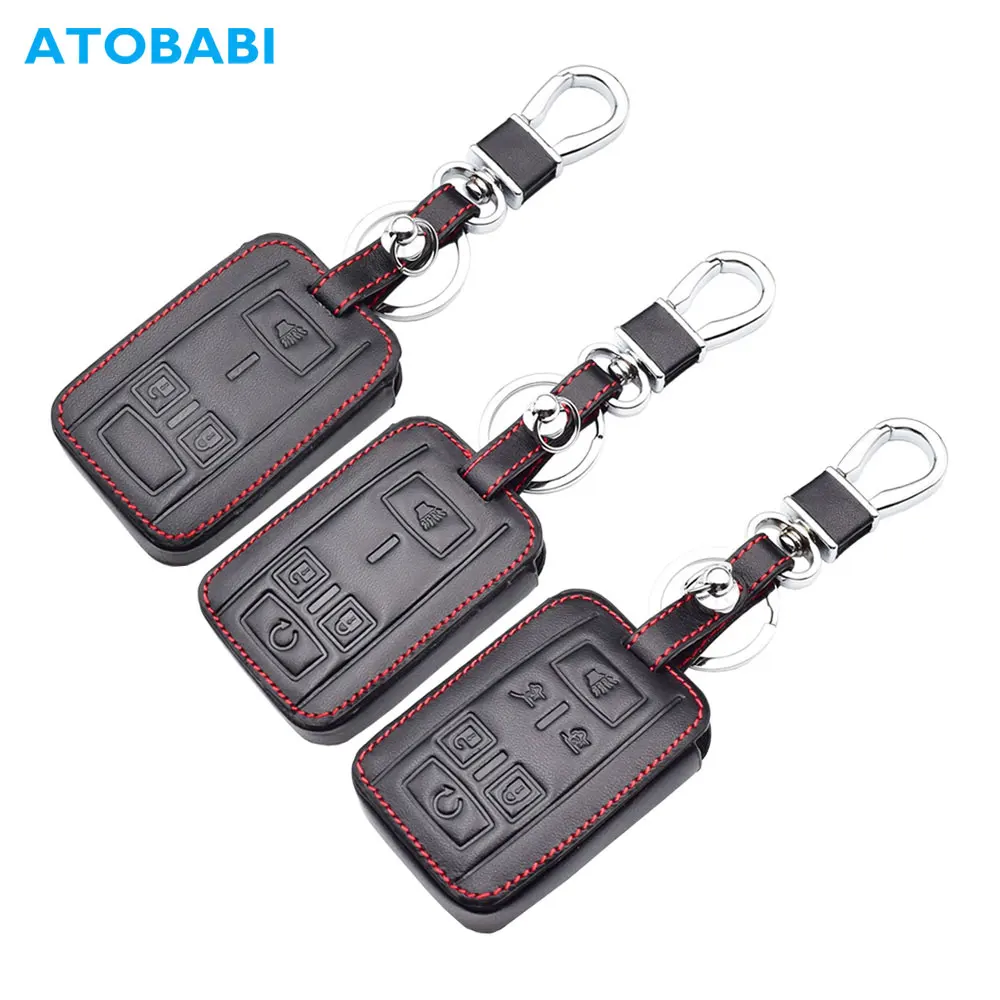 Leather Car Key Cover Bag For Chevrolet Silverado Suburban Colorado Tahoe GMC Canyon Sierra Yukon 2018 2019 2020 Remote Fob Case