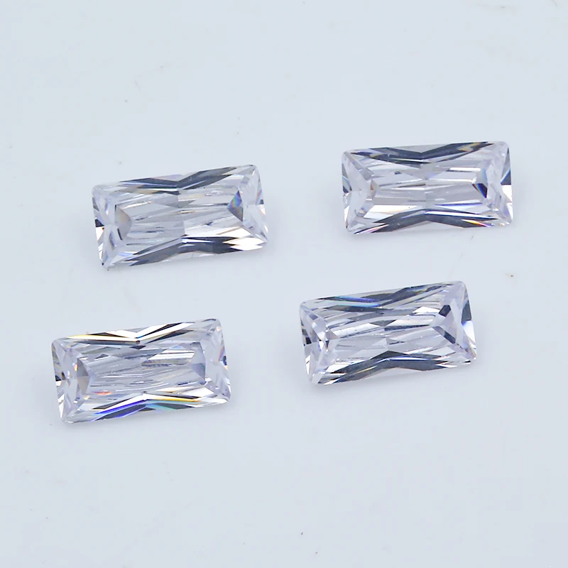 50Pcs 3x7~6x12mm Rectangle Shape 5A White Color CZ Stone Zircon Synthetic Gems Brilliant Cut Cubic Zirconia For Jewelry