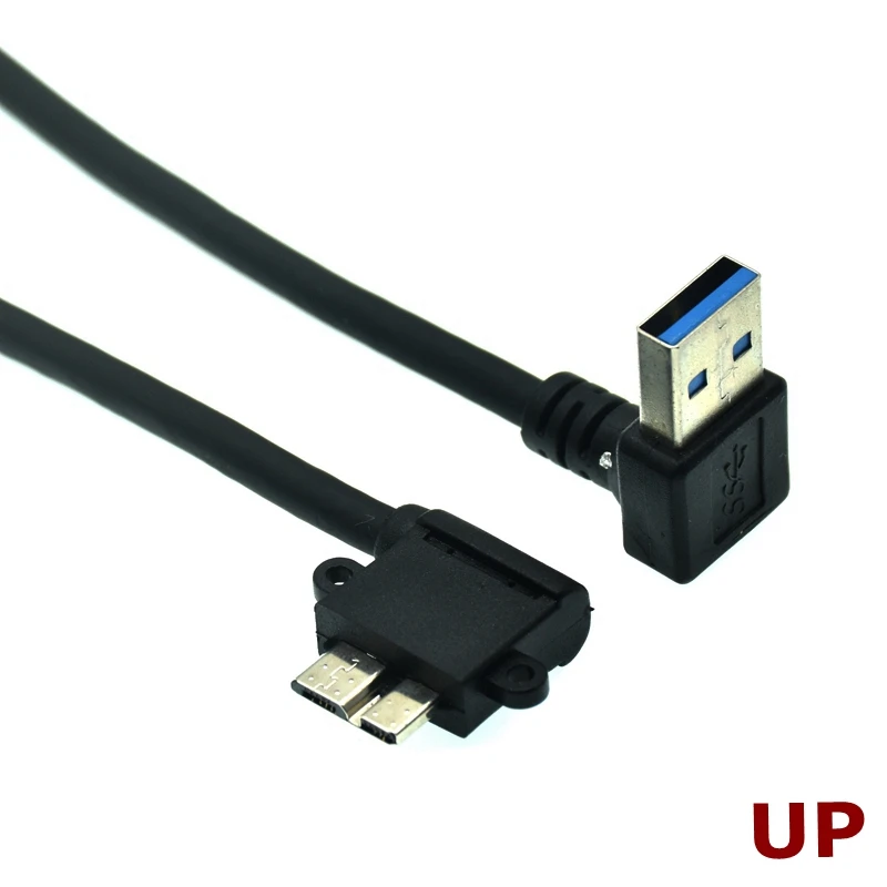 90 Degree USB3.0 Data Charging Cable A Male to Micro B Male Cable USB 3.0 Adapter Right Up Down Left angled For HDD Case 0.25M