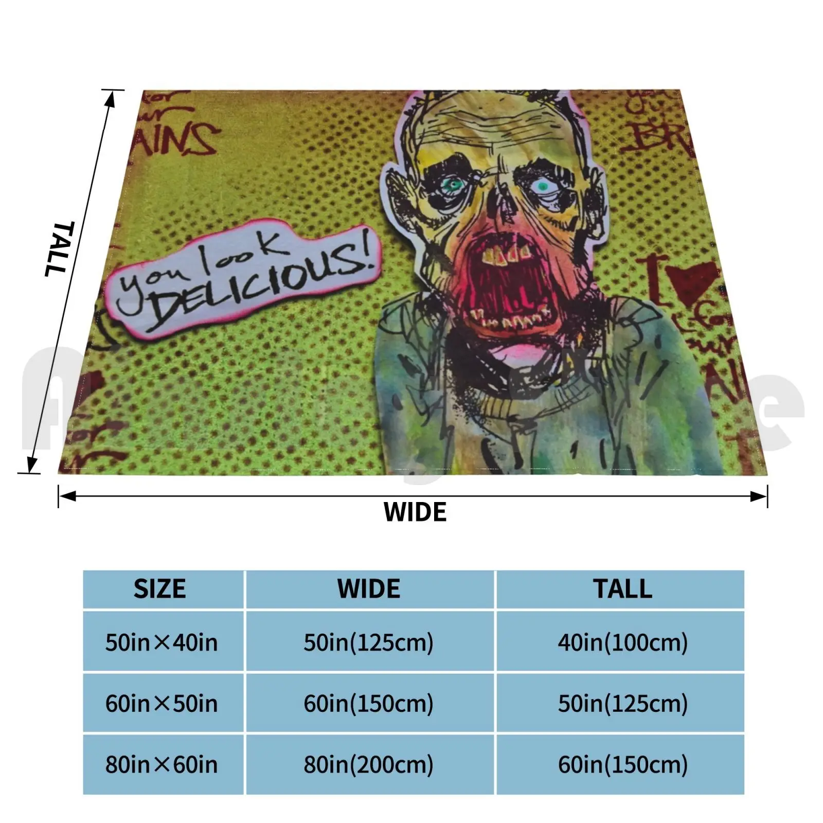 Blanket Zombie Crush 3299 Undead Izombie Zombification Braindead Outbreak Apocalypse