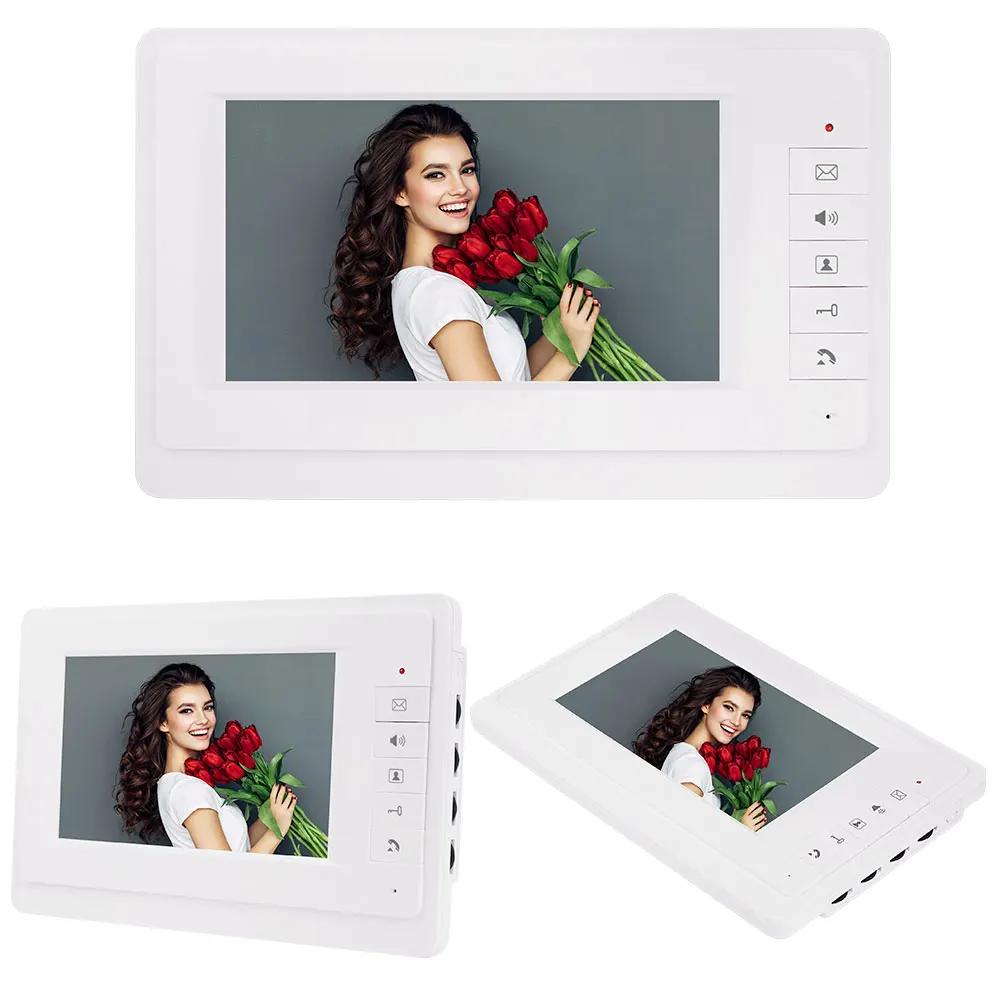 Home Wired Video Intercom System RFID Password Video Door Phone 7'' Color Screen Monitor Outdoor Camera Night Vision 100 Meters