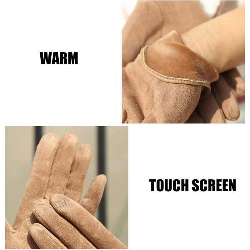 New Grace Fashion Lady Gloves Women Winter Vintage Touch Screen Driving Keep Warm Windproof Glove Mittens Dropshiping G072