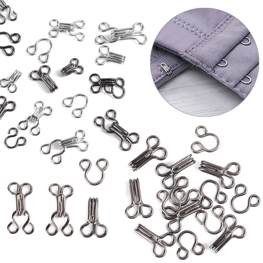 100pcs Invisible Bra Underwear Sewing Hook Eye Metal Buckle Button Collar Clothing Sweater Buckle Accessories Bra Hooks Eyes