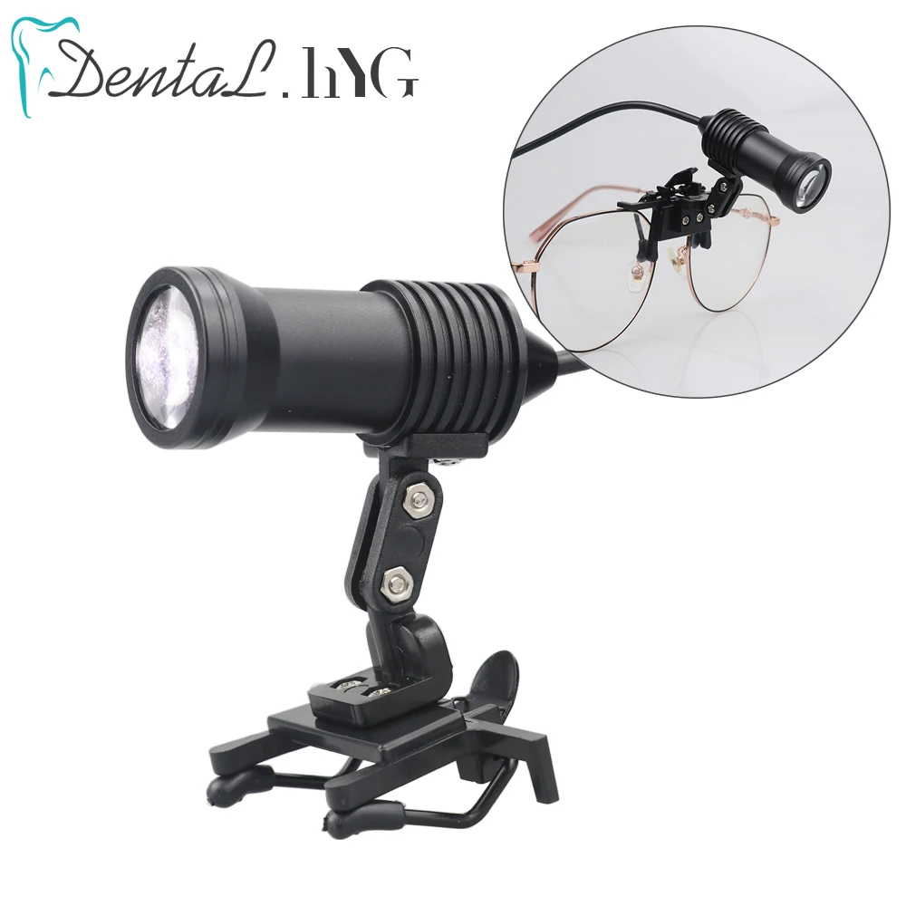 Faro delantero de 5W con Clip para gafas, lupa Dental, lupa Dental para laboratorio médico