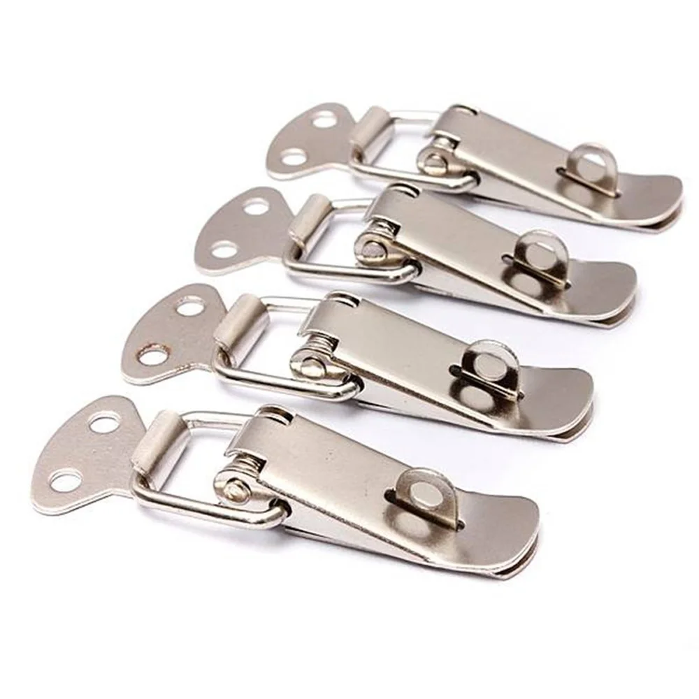 4pcs Spring Loaded Lock for Cabinet Case Spring Loaded Catch Toggle Hasp Wooden Box Lock Furniture Hardware