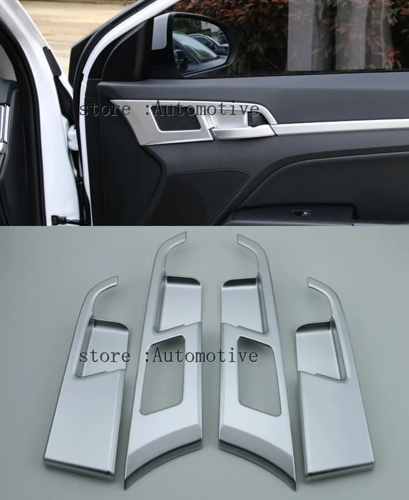 For Hyundai Elantra AD 2016 2017 on Cars Door Inner Handle Sequin Cover Stickers Interior Frame Decoration Auto Accessories