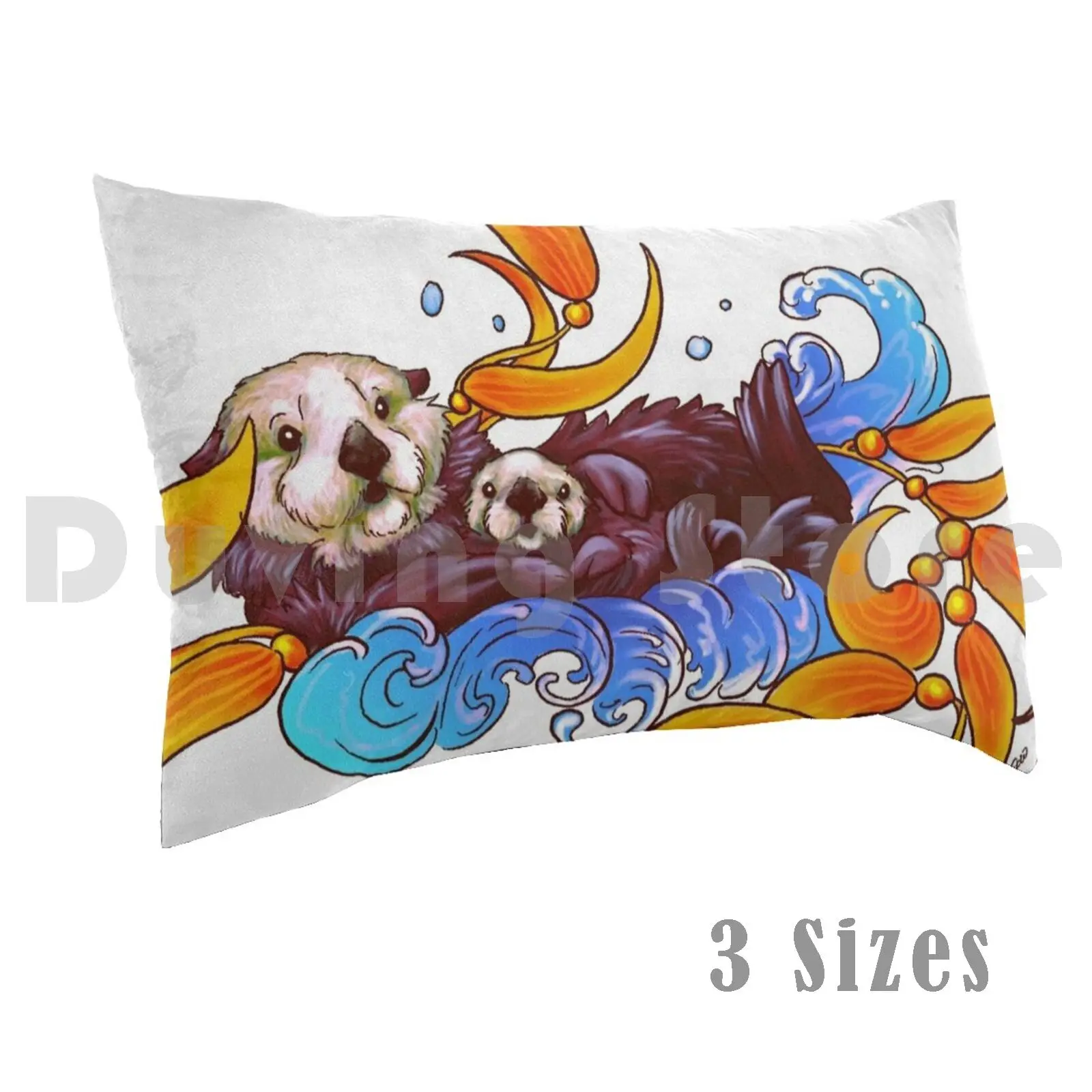 

California Sea Otters pillow Case DIY 50 * 70 California Beach Ocean Central Coast Monterey Bay Otter