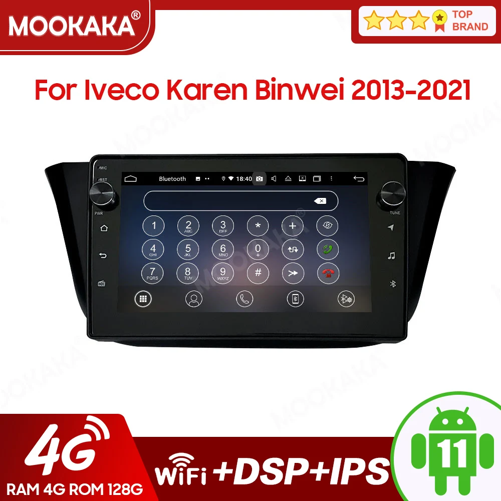 Android 10 For Iveco Karen Binwei 2013-2021 Car Multimedia Player PX6 tesla Stereo Audio autoradio GPS Navi Head unit Player