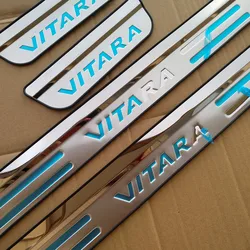 Car styling 4PCS stainless steel External Car Scuff Plate/Door Sill Door Sill For Suzuki Vitara 2015 to 2018 Car accessories