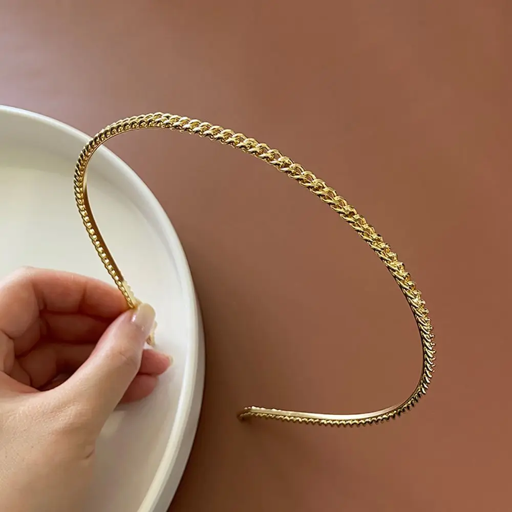 Thin Girls Temperament Headwear Metal Female Chain Hairband Korean Style Headband Hair Accessories Diy Women Hair Hoop