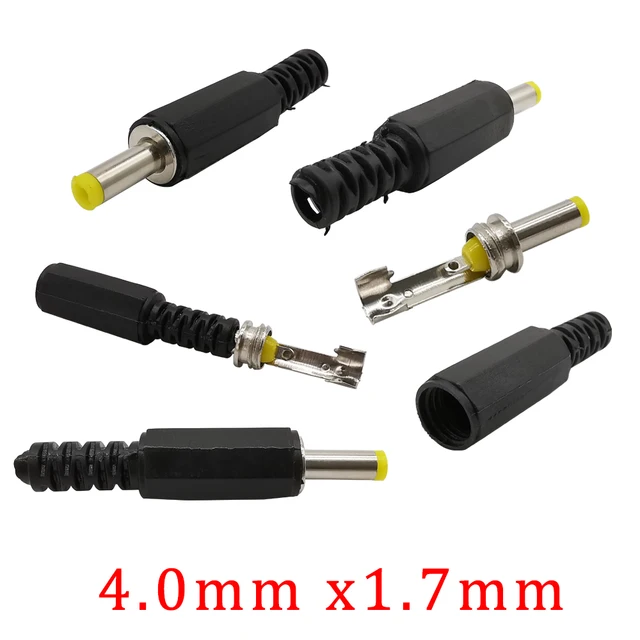 5 sztuk DC Power męski adapter wtyczki 4.0x1.7mm prosta wtyczka zasilania DC Jack złącze lutownicze DIY naprawa elektroniki 4.0*1.7mm
