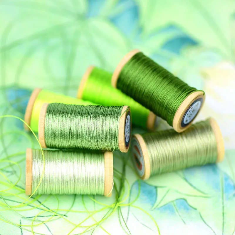 Roll Of 0.3mm polyamide fibre line  Hand-woven embroidery thread Tassels Line 50M High strength 3 Strands Thread Grass green