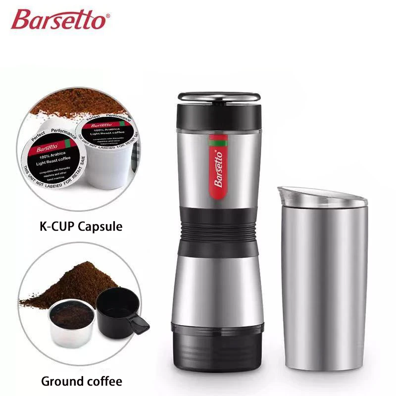 

Barsetto Portable Coffee Machine Manual Coffee Maker Capsule Coffees Machine Outdoor Travel Hand Press Espresso Powder Maker