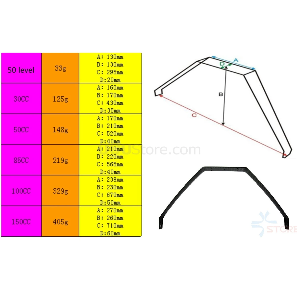 Carbon Fiber Landing Gear para RC Airplane, Asa fixa Gasolina, Sbach 30cc Yak 26cc YAK 50CC EXTRA260 YAK 85CC 100CC 150CC 250CC