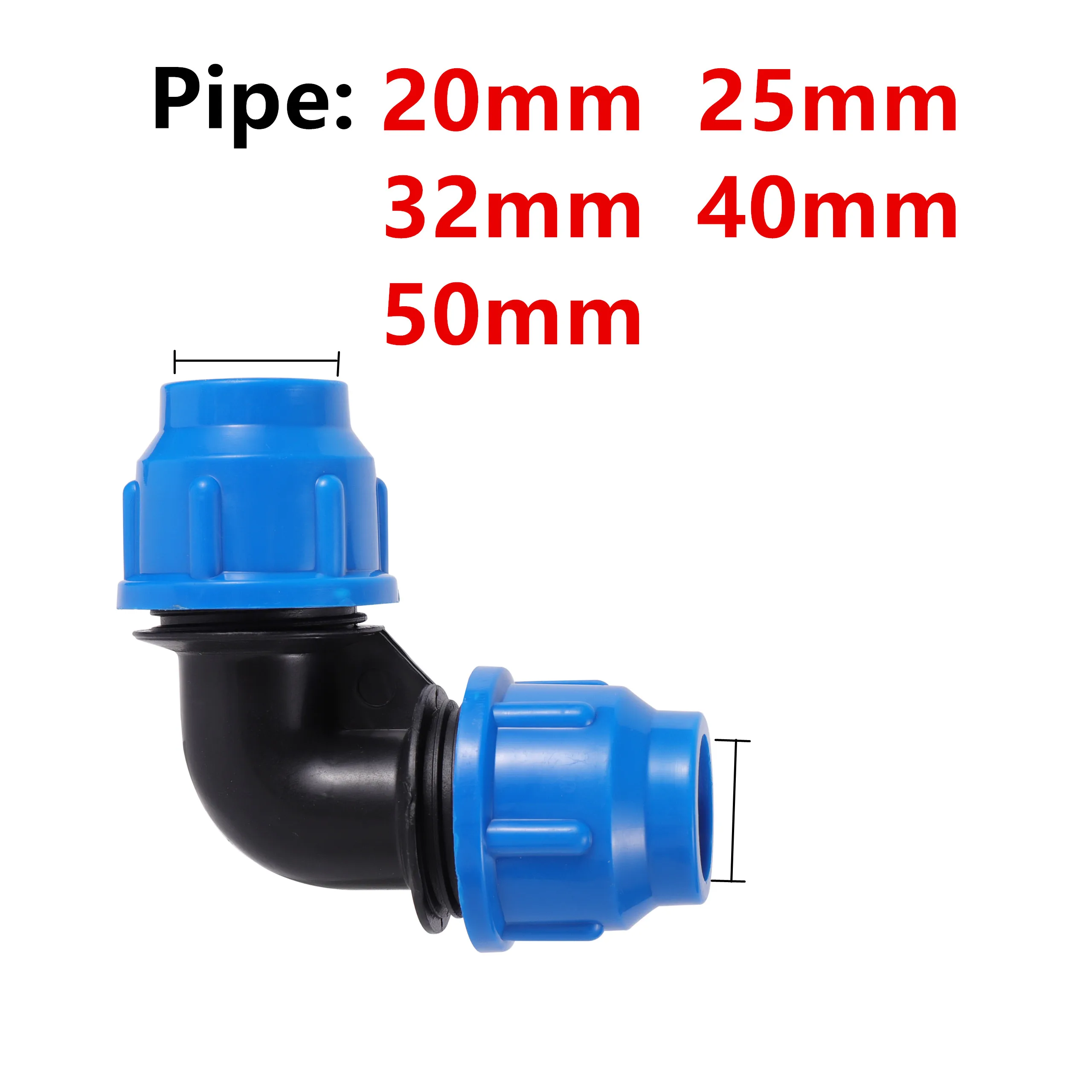 20/25/32/40/50mm PE Schlauch Quick Connector T Quer Gerade Ellenbogen End Kappe DN25 DN32 DN40 DN50 Rohr Direkt Schnell Joint 1Pc