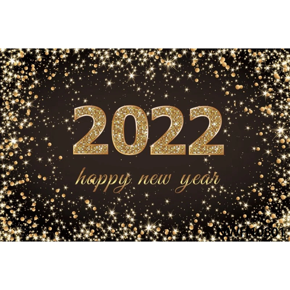 Nitree 2022 Happy New Year Background Christmas Fireworks Flashing Photography Background Vinyl Mobile Phone