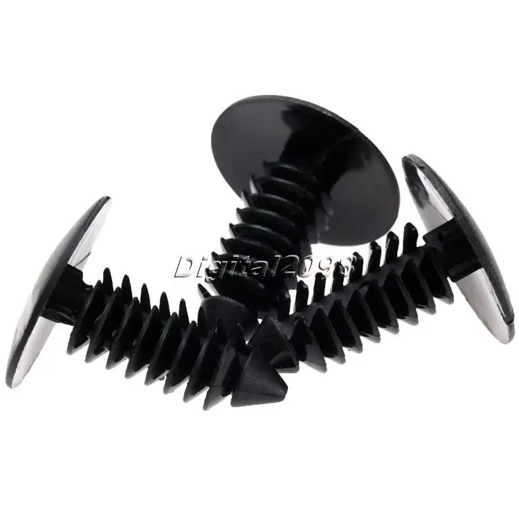Yetaha 50pcs 8mm Hole Door Rivet Push Clip Lined Cover Barbs for GM Ford Chrysler Nylon Car Fender Bumper Shield Retainer  Rivet