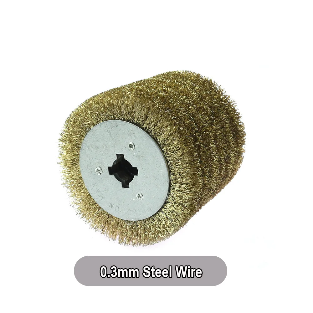 1 piece 115x100x19mm Stainless Steel Wire Brush Wheel Wood Open Paint Polishing Deburring Wheel for Electric Striping Machine