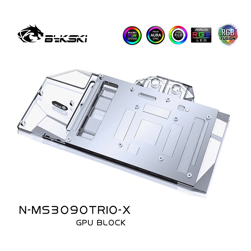 Bykski N-MS3090TRIO-X PC refroidissement par eau GPU refroidisseur vidéo fouling carte nuits d'eau pour gelée RTX3090/3080 TRIO