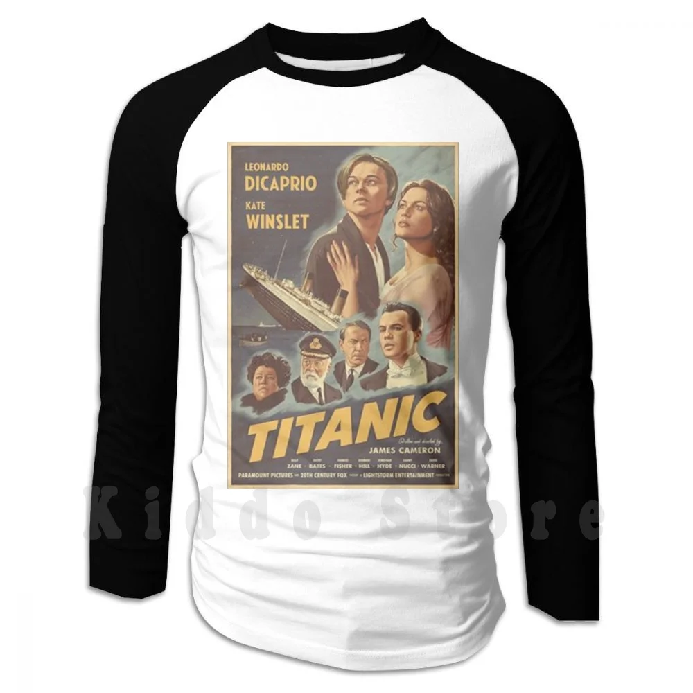 Vintage Titanic Hoodies Long Sleeve Affiche Film Titanic Retro Vintage Dessin Cinéma Rose Jack James Cameron