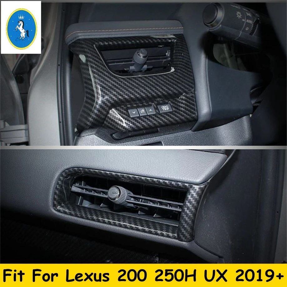 

ABS Car Dashboard Side Air AC Outlet Vent Cover Trim Kit For Lexus UX 200 250H 2019 - 2024 Carbon Fiber Look / Matte Accessories