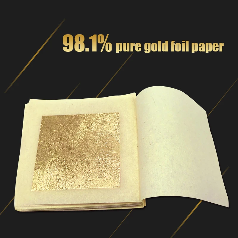 3inch 1Pc Imitation Gold Silver Foil Paper Leaf Sheet Gilding DIY Art Craft Paper Birthday Party Wedding Cake Dessert Decor