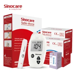 Sinocare-Lecteur de glycémie Safe-Accu, kit de glucomcirculation, ou bandelettes de test grossières, lancettes médicales