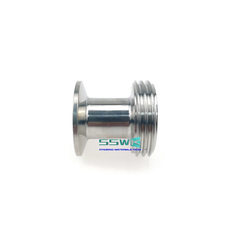 Sanitär DIN11851 DN50 auf 2" oder 1,5" Tri-Clamp-Adapter Außengewinde x TC Edelstahl SS304 Lebensmittelqualität