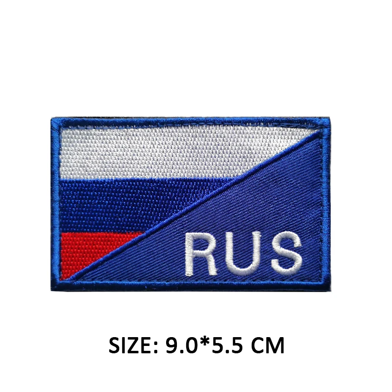 country code Flag Patch Embroidered Russia UK France Spain Netherlands Flag Tactical Military Army Applique stripe Badge