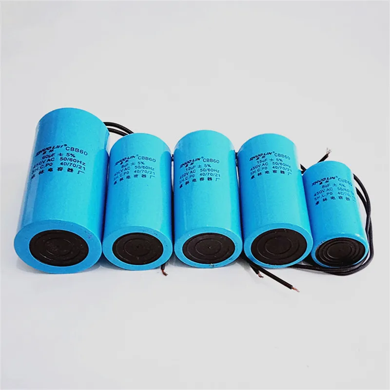 AC Water pump startup capacitor Motor Capacitor Start Capacitor CD60 450VAC 100uF/150uF/200uF/250uF/300uF/400uF/500uF