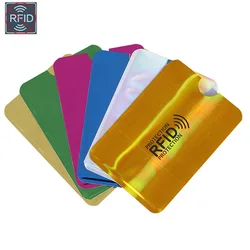 2/5pcs Aluminium Anti Rfid Wallet Blocking Reader Lock Bank Card Holder Id Bank Card Case Metal Credit NFC Holder 6.3*9.1cm