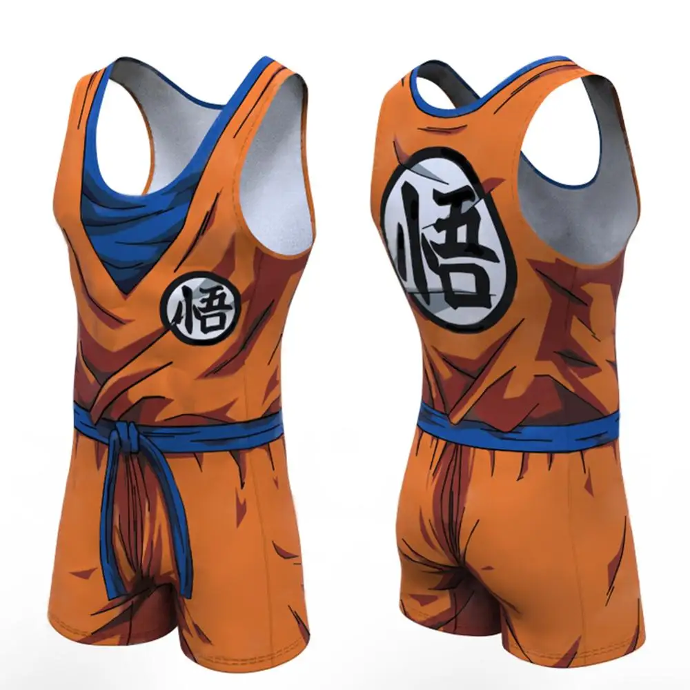 Casual Vegeta Goku Cosplay One Piece Sleeveless Jumpsuit Playsuit Casual Men One Piece Top Tank Shirt plus size Best Gift