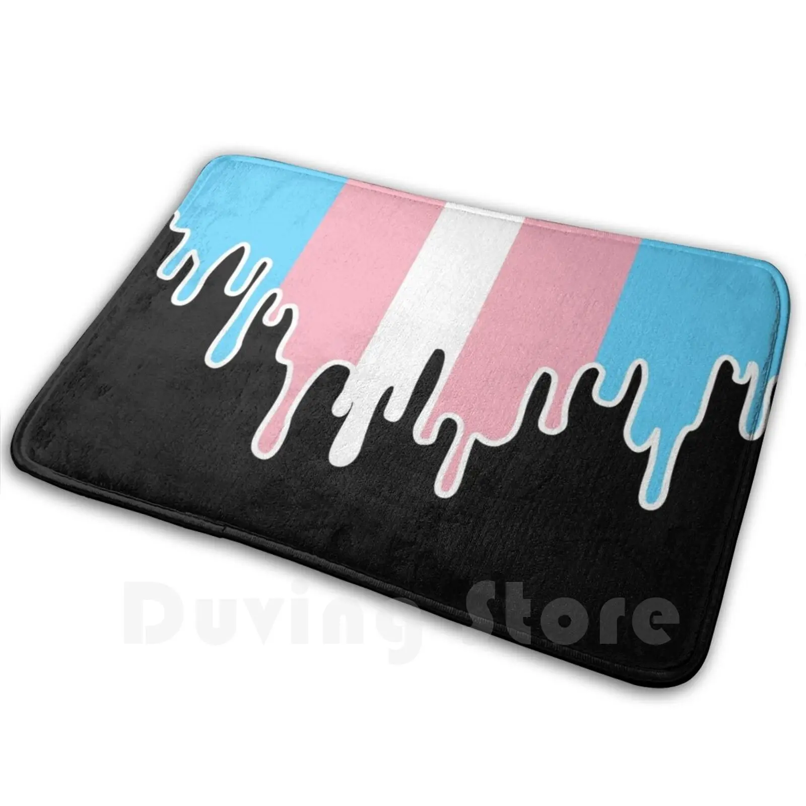 Trans Pride Flag Drip Soft Non-Slip Mat Rug Carpet Cushion Trans Drip Drip Trans Gender Drip Trans Pride