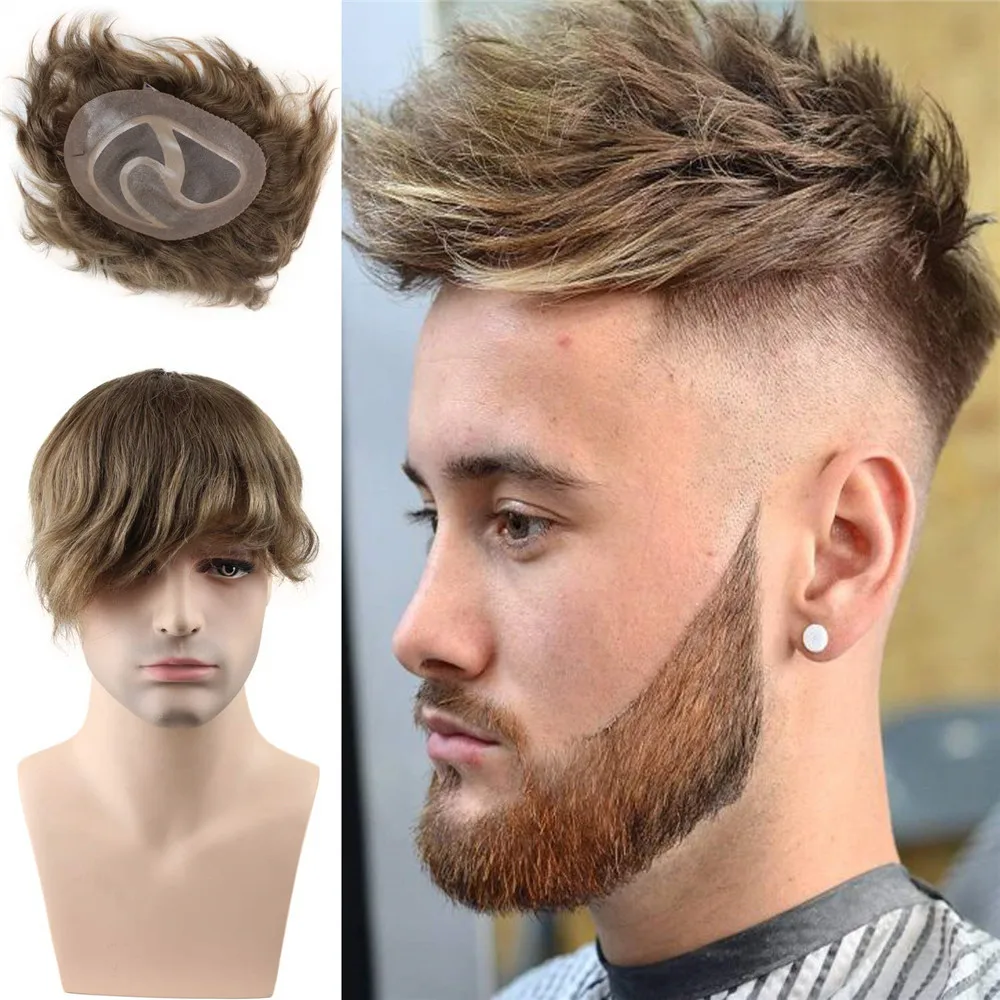 European Virgin Human Hair Toupee for Men, Hair Pieces, 10 