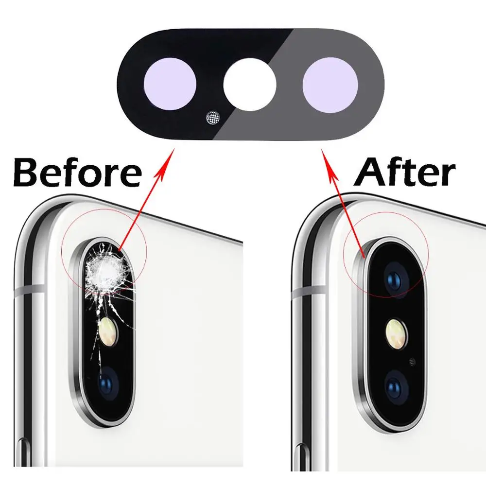 for Apple iPhone X XS Max XR Replacement Rear Glass Back Camera Lens Part And 3m Adhesive