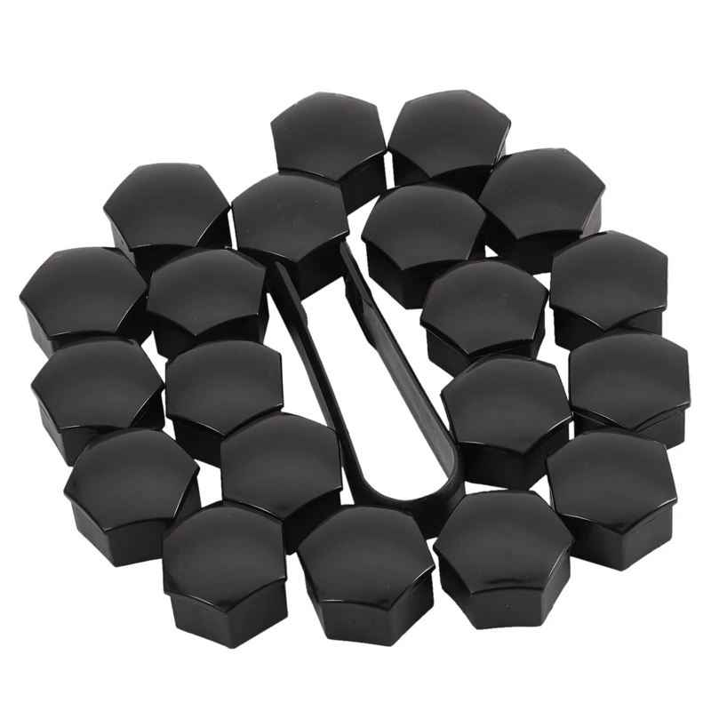 20Pcs 21Mm Car Tire Wheel Bright Black Bolt Nut Covers W/Removal Key Fit for Tesla Model S 12-17