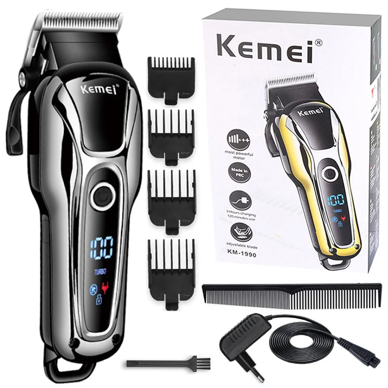 Keme 1990 Professional Two-Speeds Hair Trimmer For Men Barber Salon Hair Clipper Pro Electric Hair Cutting Machine Precision