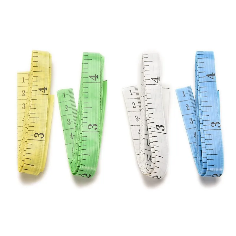 2Pcs Body Measuring Ruler Sewing Tailor Tape Soft Flat 59 Inch Random Color 1.5 M Sewing Ruler