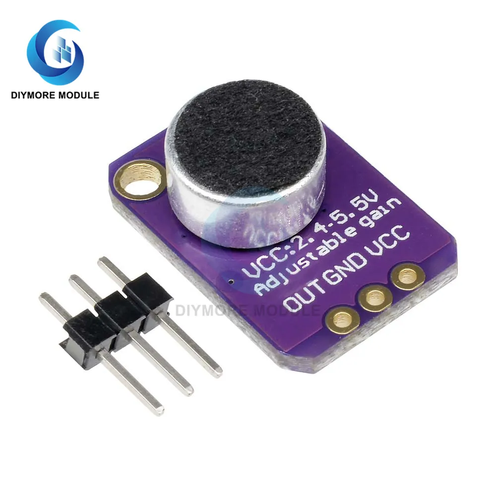 MAX4466 Microphone Amplifier Module Adjustable Gain OUT GND VCC DC 2.4-5V Premicrophone Amplifiers For Arduino