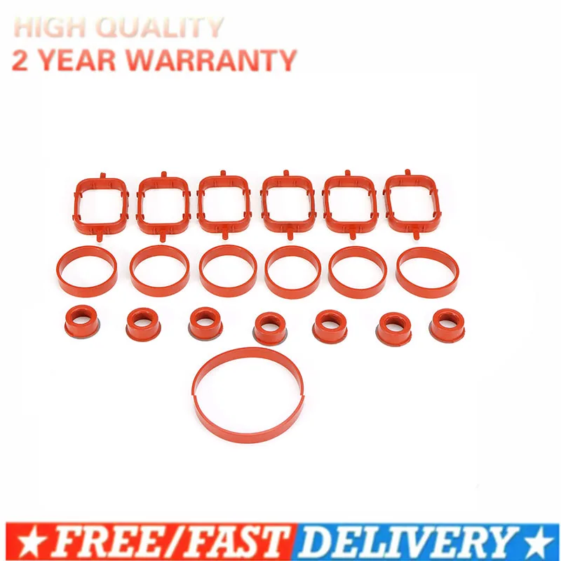 20Pcs rubber air intake manifold gasket repair kit 11617790198 11612246949 for BMW E87 E46 E90 E91 E92 E92 E93 E39 E60 M57