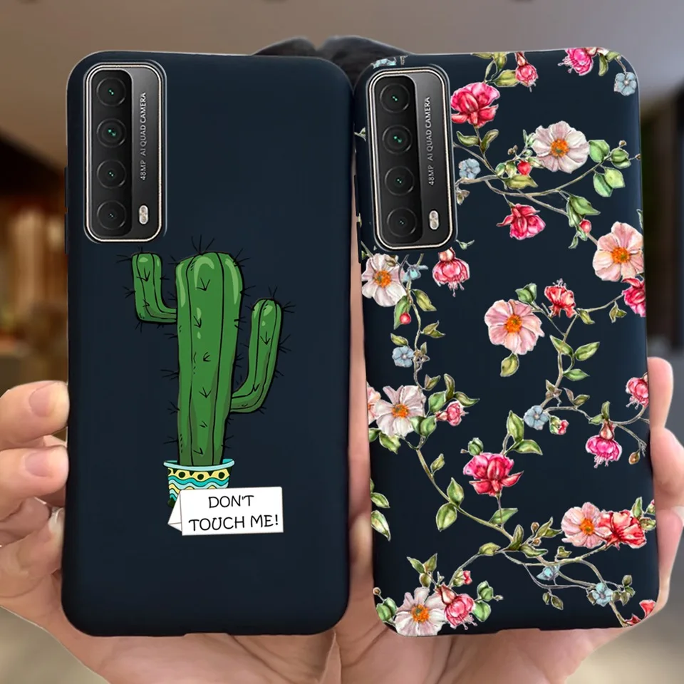 For Huawei P Smart 2019 2020 2021 Case Cute Flower Silicone Phone Cover For Huawei psmart2021 P smart Z Plus Bumper Fundas