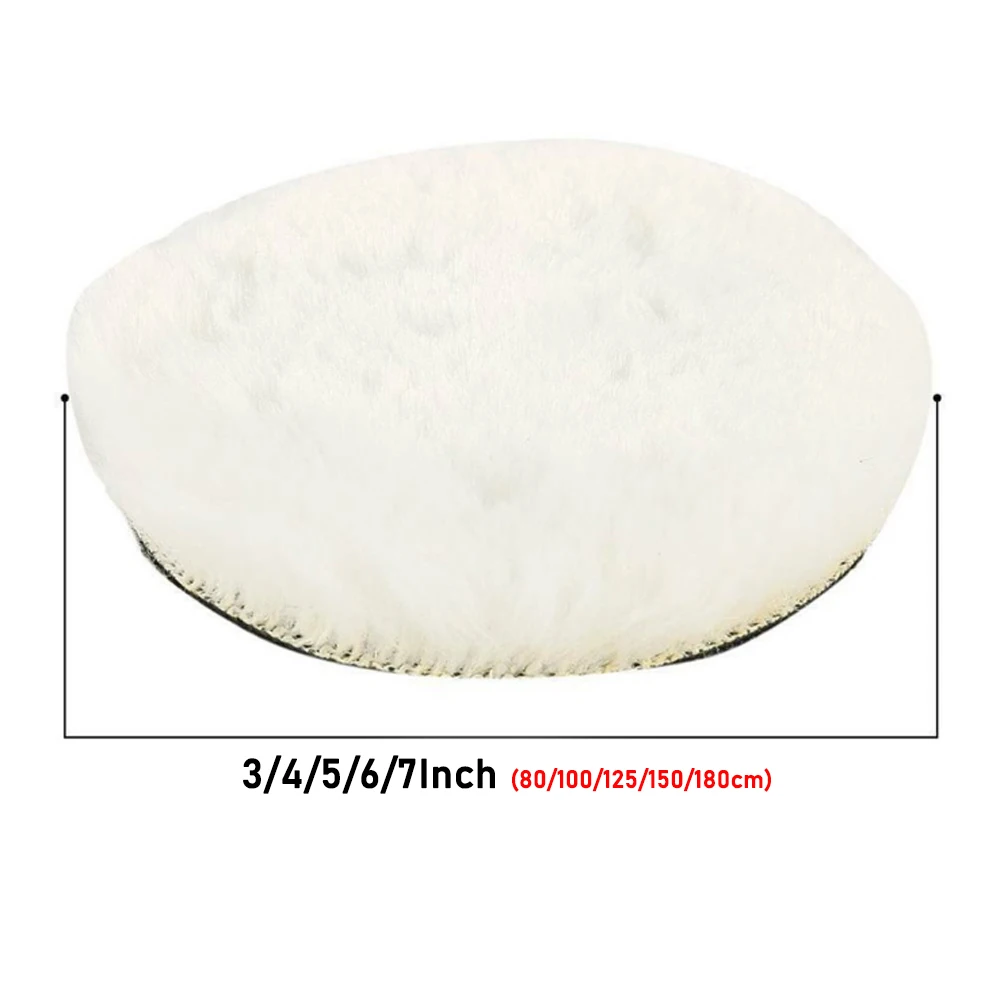 5Pcs 3/4/5/6/7 Inch Car Polish Pad Circle Soft Wool Waxing Buffing Pad Tool Kit  Auto Polishing Detailing Cleaning Goods