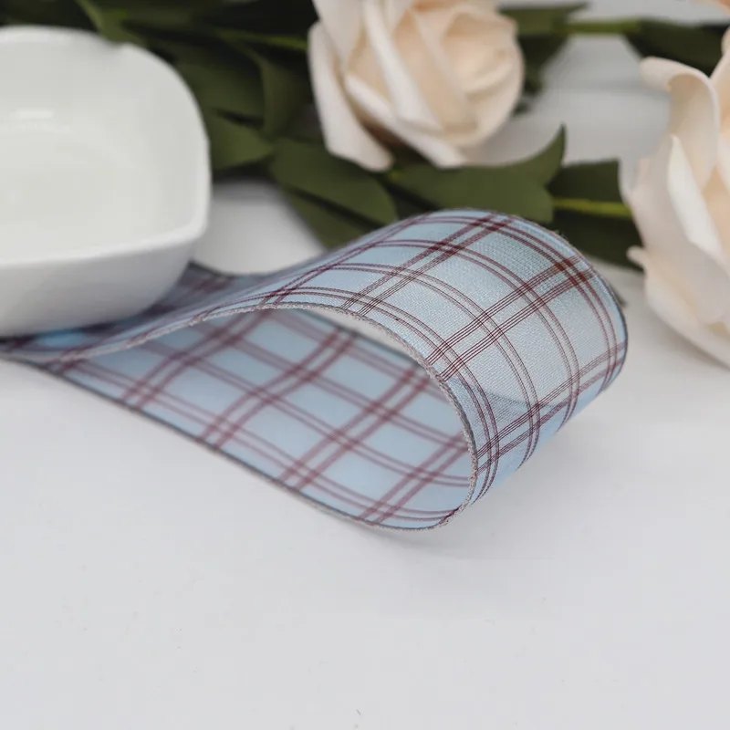 10 Yards 25MM/38MM Karierte Organza-Bänder für Haarschleifen DIY Handarbeitsmaterialien M20010101 – Detail 7
