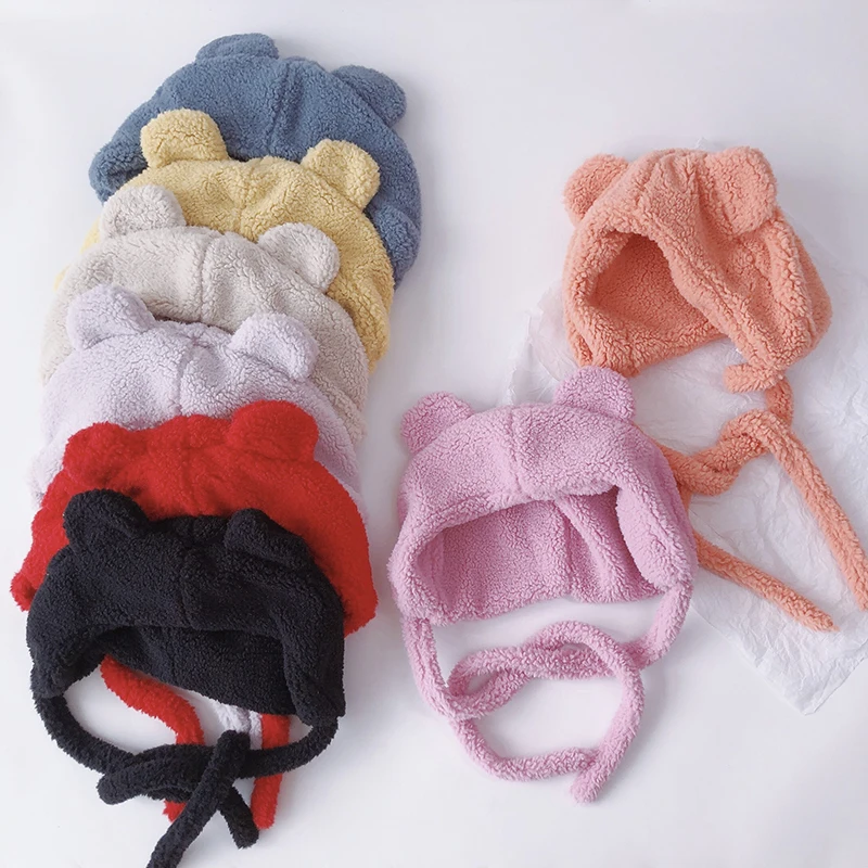 Lovely Cartoon Ear Baby Winter Hats Kids Boys Girls Thicken Warm Ear Protection Caps For Children Hat 7 Colors