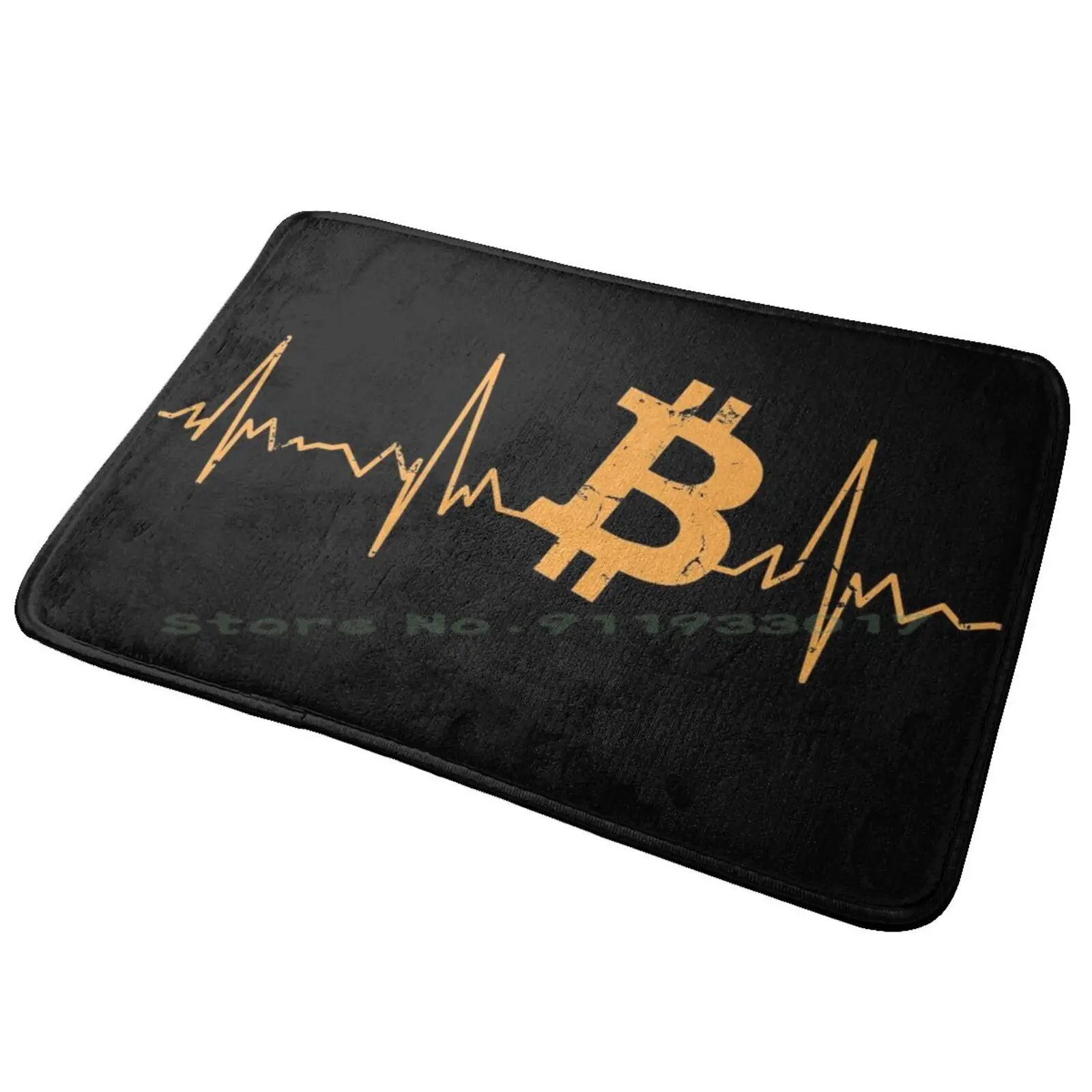 Bitcoin Heartbeat Vintage Orange Entrance Door Mat Bath Mat Rug Tiger Cheetah 2000s 90s Shanboujee Girly Teen Ken Dollhouse