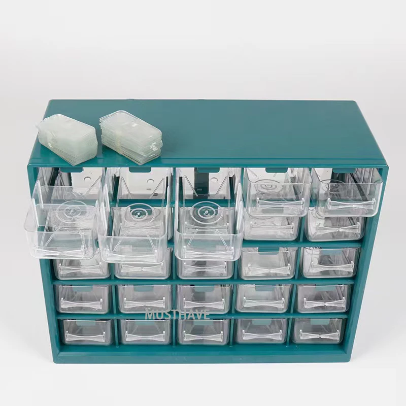 Plastic Tool Box 25 Lattice Drawer Type Hardware Tool Storage Box Wall Hanging Screw Parts Classification Component Box