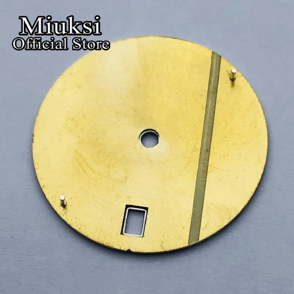 Miuksi 28.5mm watch dial super green luminous dial fit NH35 movement