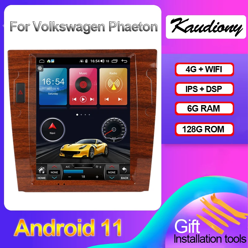 

Kaudiony 12.1" Tesla Style Android 11 For VW Volkswagen Phaeton Car DVD Multimedia Player Auto Radio GPS Navigation 4G Stereo