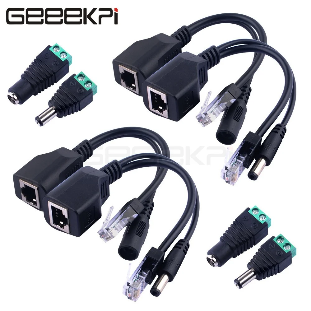 POE Splitter POE Injector Cable POE Splitter Cable Ethernet Adapter 5V-48V ​For WLAN Routers Switches Security Monitoring